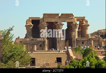 Tempio di Kom Ombo sulle rive del fiume Nilo, Egitto Foto Stock