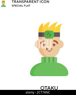 Icona vettore Otaku. Illustrazione piatta. Vettore EPS 10. Illustrazione Vettoriale