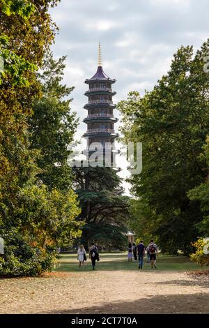 La Grande Pagoda a Kew Gardens, Londra, Inghilterra Foto Stock