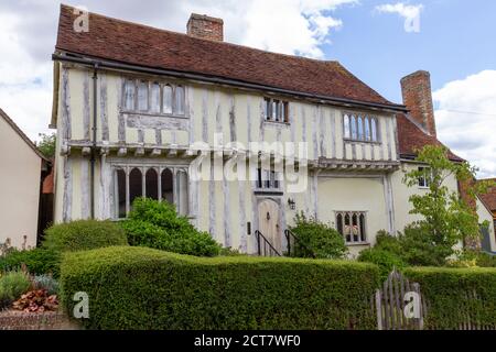 Una bella casa a graticcio a Lavenham, Suffolk, Regno Unito. Foto Stock