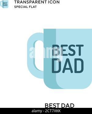 Migliore icona vettore papà. Illustrazione piatta. Vettore EPS 10. Illustrazione Vettoriale