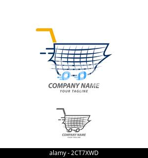 Speed Shop e Shopping Logo Design Element, Shopping e Retail unici Modello logo Illustrazione Vettoriale