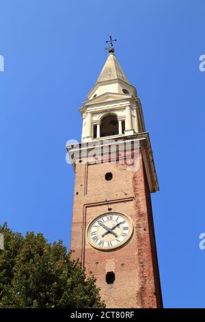 Orologio campanile della Chiesa di Santa Maria della Pieve, Castelfranco Veneto Foto Stock