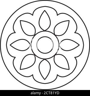 disegno vettoriale a icone stile linea mandala Illustrazione Vettoriale