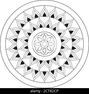 disegno vettoriale a icone stile linea mandala Illustrazione Vettoriale