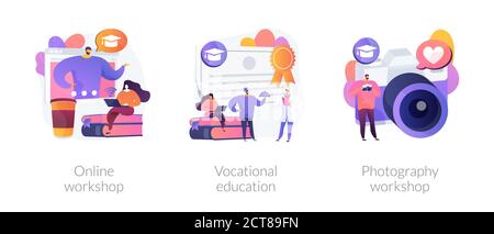 Metafora di concetto vettoriale di apprendimento professionale. Illustrazione Vettoriale