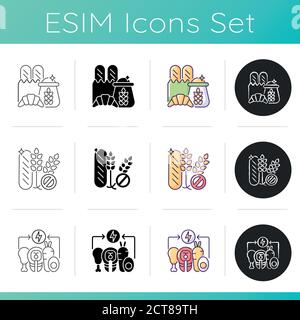 Set di icone per gruppi di alimenti Illustrazione Vettoriale