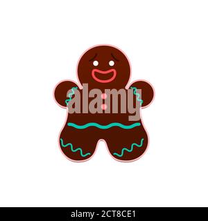 Illustrazione di Gingerbread man Vector in design piatto Illustrazione Vettoriale