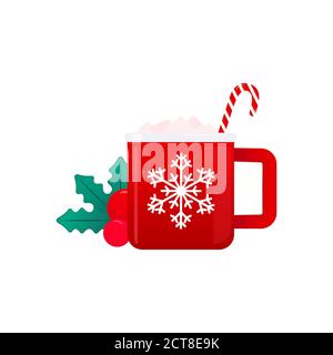 Vettore isolato icona Natale vacanza caffè tazza Illustrazione Vettoriale
