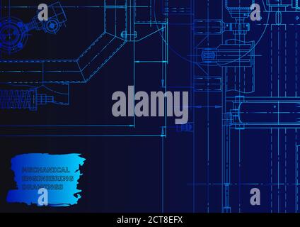 Industria della costruzione di macchine. Ingegneria meccanica. Realizzazione di strumenti. Neon blu Illustrazione Vettoriale