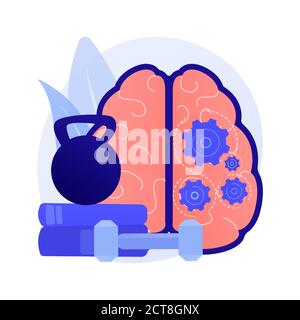 Illustrazione vettoriale concetto astratto di fitness mentale. Illustrazione Vettoriale
