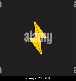 Semplice e geometrica thunder piana vettore logo Illustrazione Vettoriale