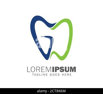 Un'illustrazione vcetor del monogramma GD della lettera iniziale del logo dentale Illustrazione Vettoriale