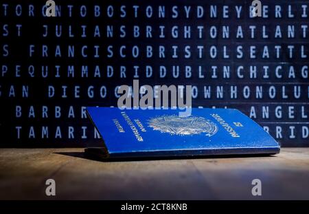 Passapot Brasiliano. Mercosul. Affari ed economia. Foto Stock