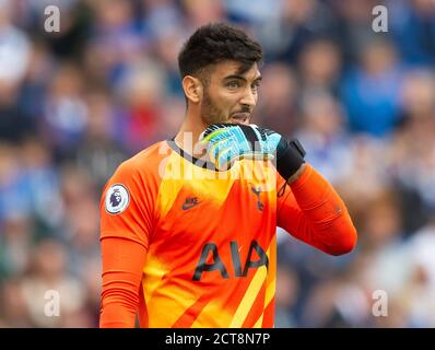 Totttenham portiere Paulo Gazzaniga Brighton v Tottenham Hotspurspur. Immagine : Mark Pain / Alamy Foto Stock