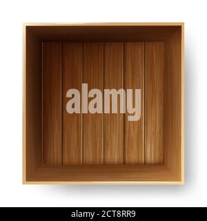 Contenitore in legno per trasporto, illustrazione isolata vettoriale Illustrazione Vettoriale