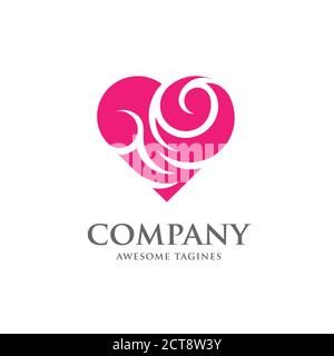 Astratto colore del cuore Logo modello vettoriale, colore del concetto di logo d'amore Illustrazione Vettoriale