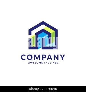 Creative semplice linea casa vettore logo geometrico, Premium semplice casa design per decorazione vettoriale illustrazione Illustrazione Vettoriale