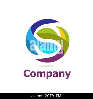 modello di logo colorato astratto della lettera iniziale creativa Illustrazione Vettoriale