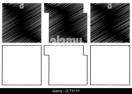 Calhoun, Buena Vista e Butler County, Iowa (Stati Uniti, Stati Uniti d'America, Stati Uniti, Stati Uniti, Stati Uniti) mappa vettoriale, schizzo scrimolo Calhoun, Illustrazione Vettoriale