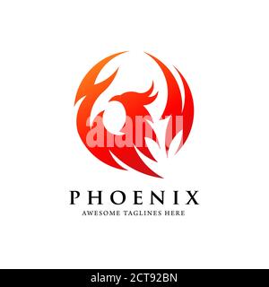 creative concetto di logo phoenix semplice bird circle, miglior disegno del logo phoenix bird Illustrazione Vettoriale