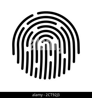 Impronta blu isolata su sfondo bianco. Scansione di sicurezza del dispositivo. Illustrazione vettoriale. EPS 10. Illustrazione Vettoriale