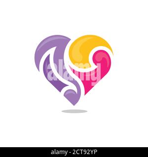 Astratto colore del cuore Logo modello vettoriale, colore del concetto di logo d'amore Illustrazione Vettoriale