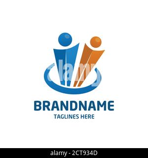 illustrazione del concetto di logo vettoriale a figura umana con colore astratto Illustrazione Vettoriale