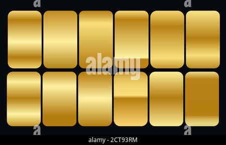 I gradienti d'oro premium sono i campioni Set Vector Illustrazione Vettoriale