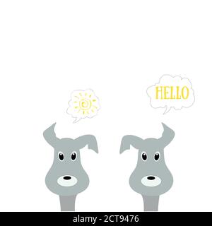 Carino cane cartone animato . La testa di un cane di cartone animato . Illustrazione Illustrazione Vettoriale