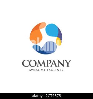 modello creativo astratto colorato cerchio logo Illustrazione Vettoriale