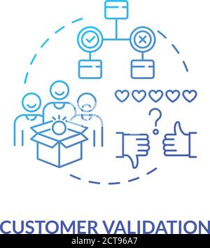 Icona del concetto di convalida del cliente Illustrazione Vettoriale