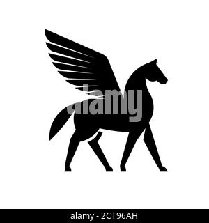 Logo Pegasus vettore. Stilizzata cavallo alato logo illustrazione vettoriale. Illustrazione Vettoriale