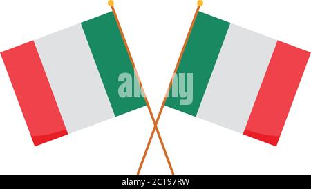 bandiere messicane simbolo nazionale icona isolata su sfondo bianco vettore illustrazione Illustrazione Vettoriale