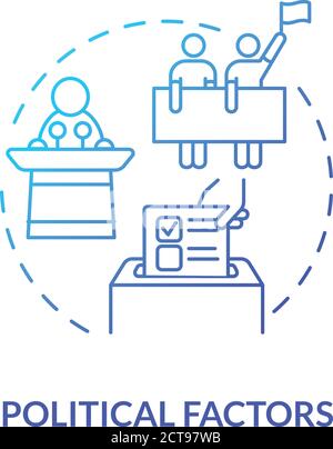 Icona del concetto di fattori politici Illustrazione Vettoriale