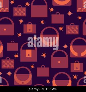 borse e stelle motivo vettoriale senza cuciture Illustrazione Vettoriale