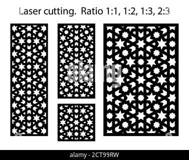 Modello di taglio laser per interni, set di dime cnc Illustrazione Vettoriale