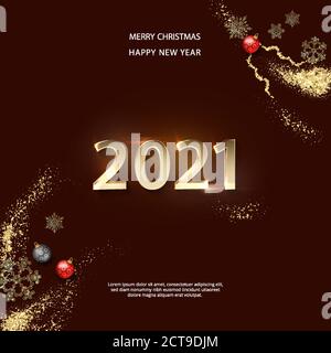 Buon banner anno 2021 Illustrazione Vettoriale