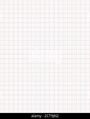 Griglia millimetrica su pagina in formato A4. Diviso da linee nere 1 e rosse da 10 mm. Foglio di carta per grafici tecnici. Illustrazione vettoriale. Illustrazione Vettoriale