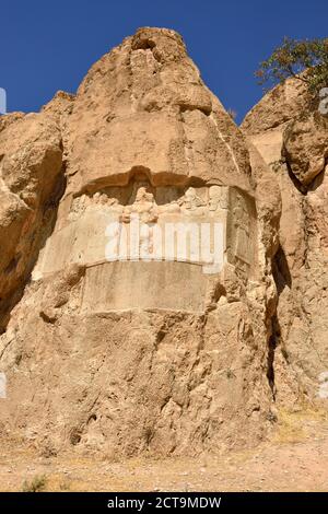 Iran, Far, Naqsh-e Rostam, sassanide sollievo di re Bahram II Foto Stock