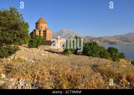 La Turchia, Van provincia, Isola Akdamar, Van lago, isola Akdamar, Chiesa di Santa Croce Foto Stock