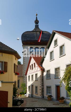 Austria Vorarlberg, Bregenz, Oberstadt, Martins Tower e Martinsgasse Foto Stock