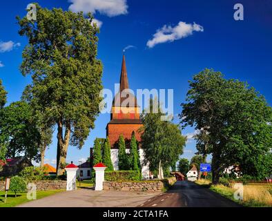 La Svezia, Smaland, Kalmar laen, Vimmerby, tonno, vista della chiesa Foto Stock