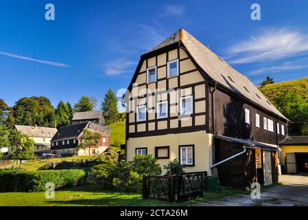In Germania, in Sassonia, Sebnitz, distretto Saupsdorf, Storico Lusatian superiore house Foto Stock