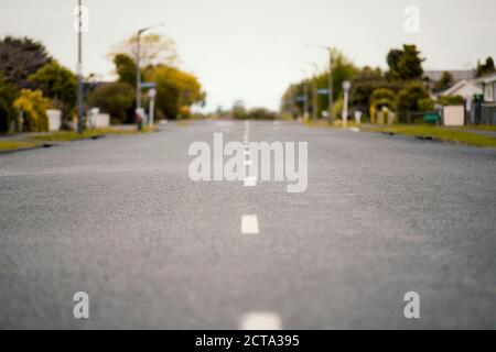 Nuova Zelanda, Ngatea, corsia vuota Foto Stock