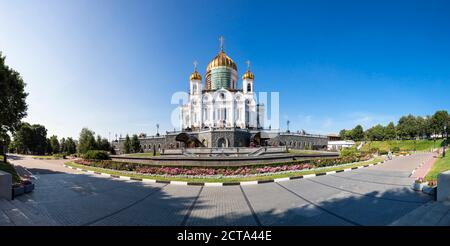 La Russia a Mosca, la Cattedrale di Cristo Salvatore e del parco Foto Stock