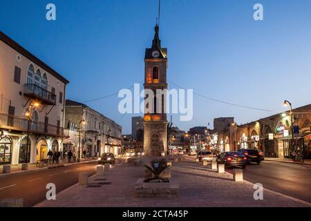 Israele, Tel Aviv-Jaffa, città vecchia, di Jaffa con torre dell'orologio Foto Stock