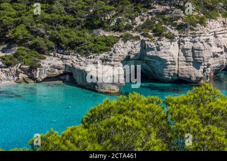 Isole Baleari Spagna, Menorca, Cala Mitjana Foto Stock