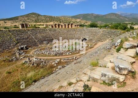 Turchia, Aydin Provincia, Caria, antichi Stadium e gladiatori arena presso il sito archeologico di Aphrodisias Foto Stock