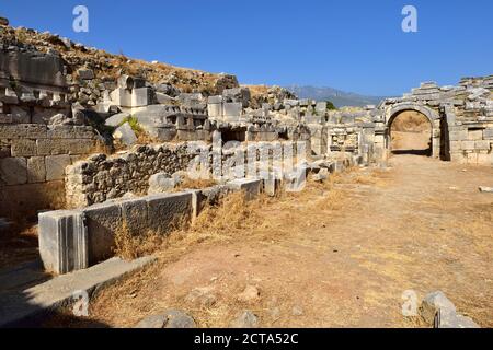 La Turchia, Provincia di Antalya, teatro antico, sito archeologico di Xanthos Foto Stock